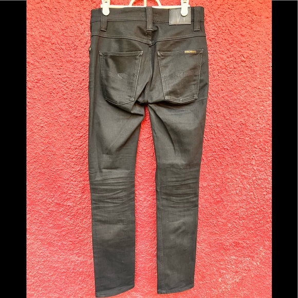 Nudie Jeans - 29W 34W - Black - Mens Button Fly Jeans - Picture 2 of 13